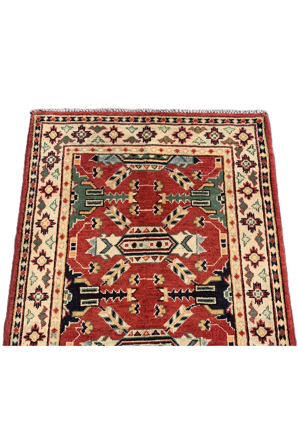 Amazing Hand Knotted Afghan Kazak Wool Area Rug 4.2 x 2.9 Ft
