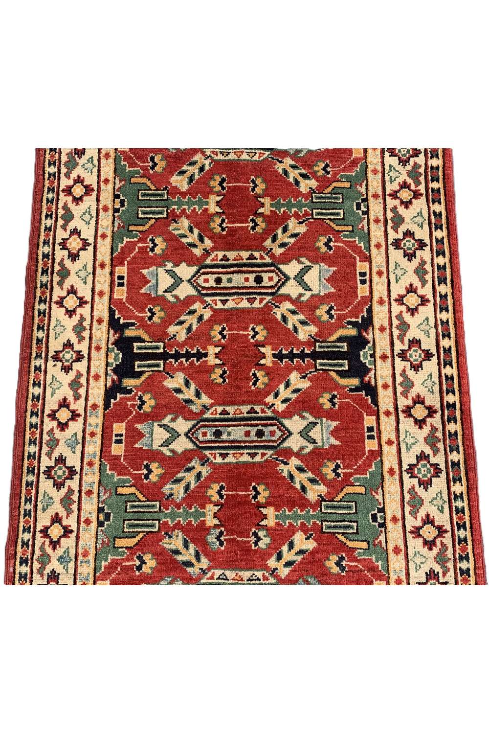 Amazing Hand Knotted Afghan Kazak Wool Area Rug 4.2 x 2.9 Ft
