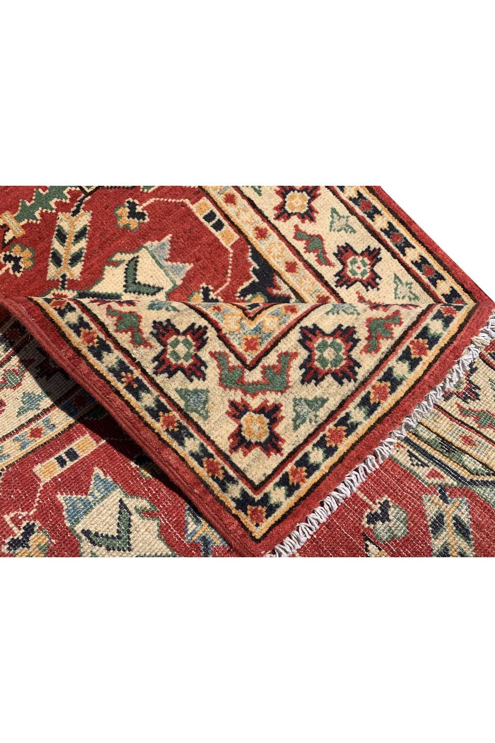 Amazing Hand Knotted Afghan Kazak Wool Area Rug 4.2 x 2.9 Ft