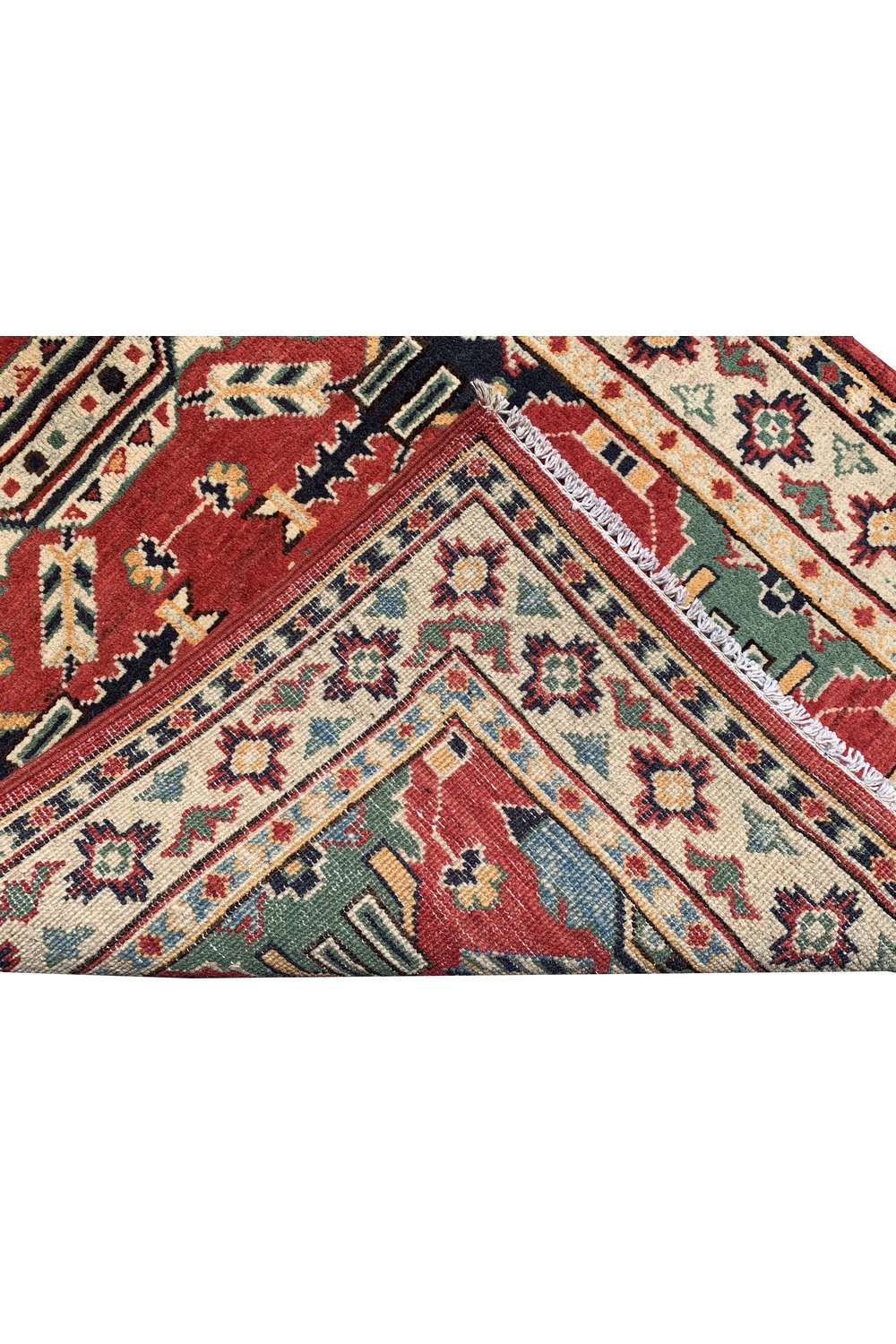 Amazing Hand Knotted Afghan Kazak Wool Area Rug 4.2 x 2.9 Ft