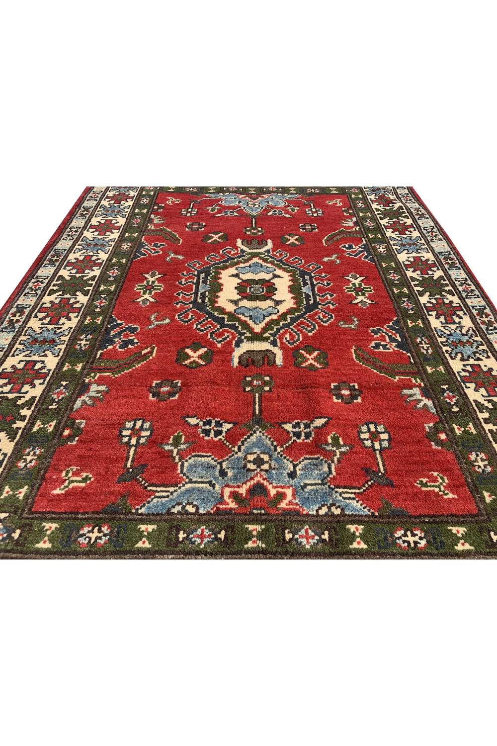 Amazing Hand Knotted Afghan Kazak Wool Area Rug 4.1 x 2.10 Ft
