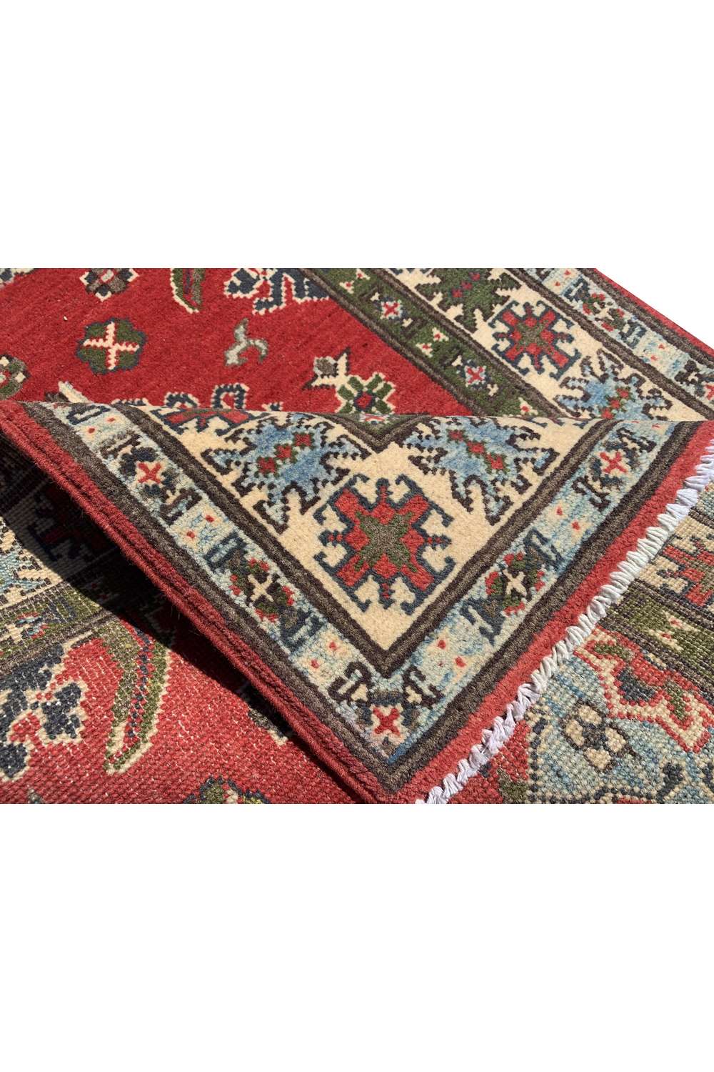 Amazing Hand Knotted Afghan Kazak Wool Area Rug 4.1 x 2.10 Ft