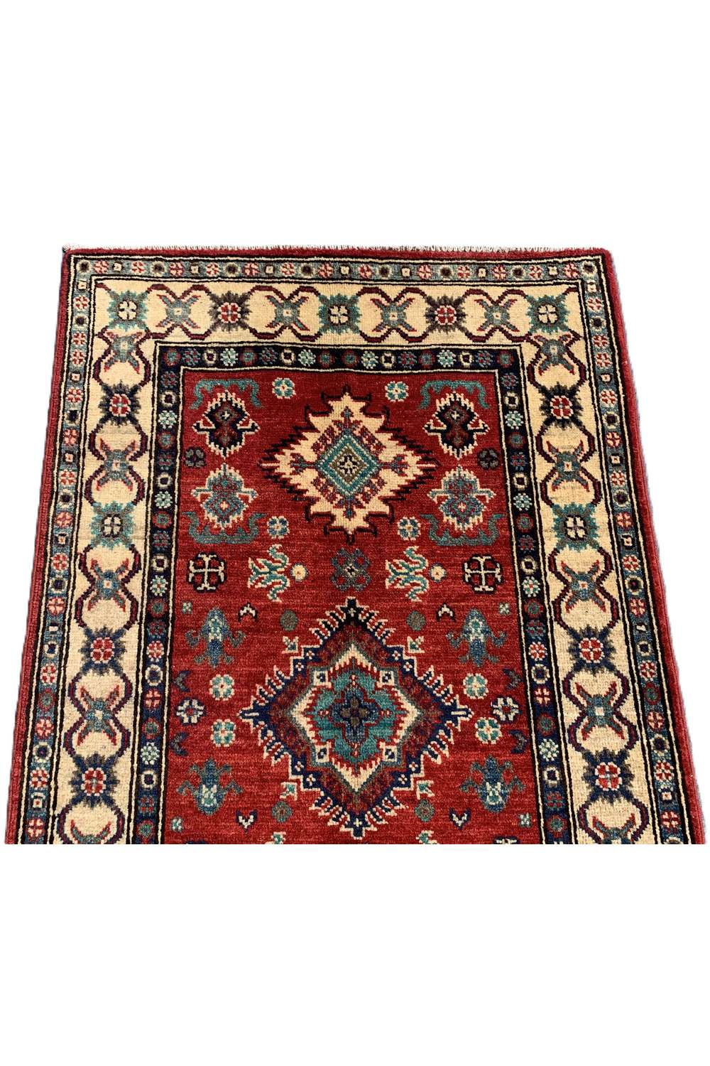 Amazing Hand Knotted Afghan Kazak Wool Area Rug 4.2 x 2.7 Ft