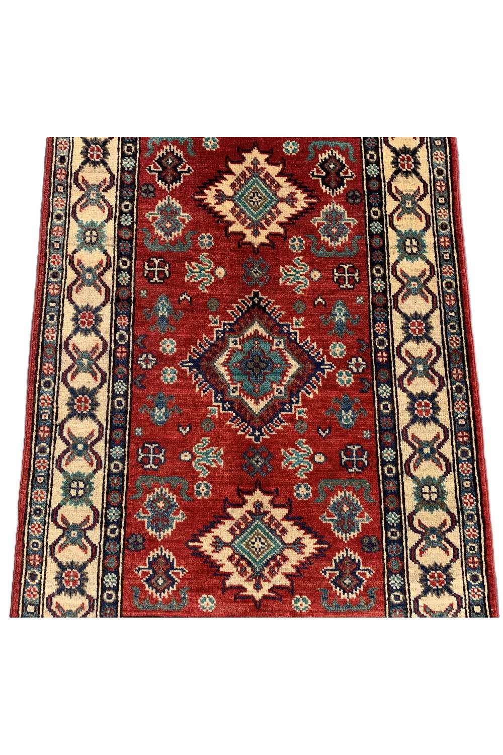 Amazing Hand Knotted Afghan Kazak Wool Area Rug 4.2 x 2.7 Ft