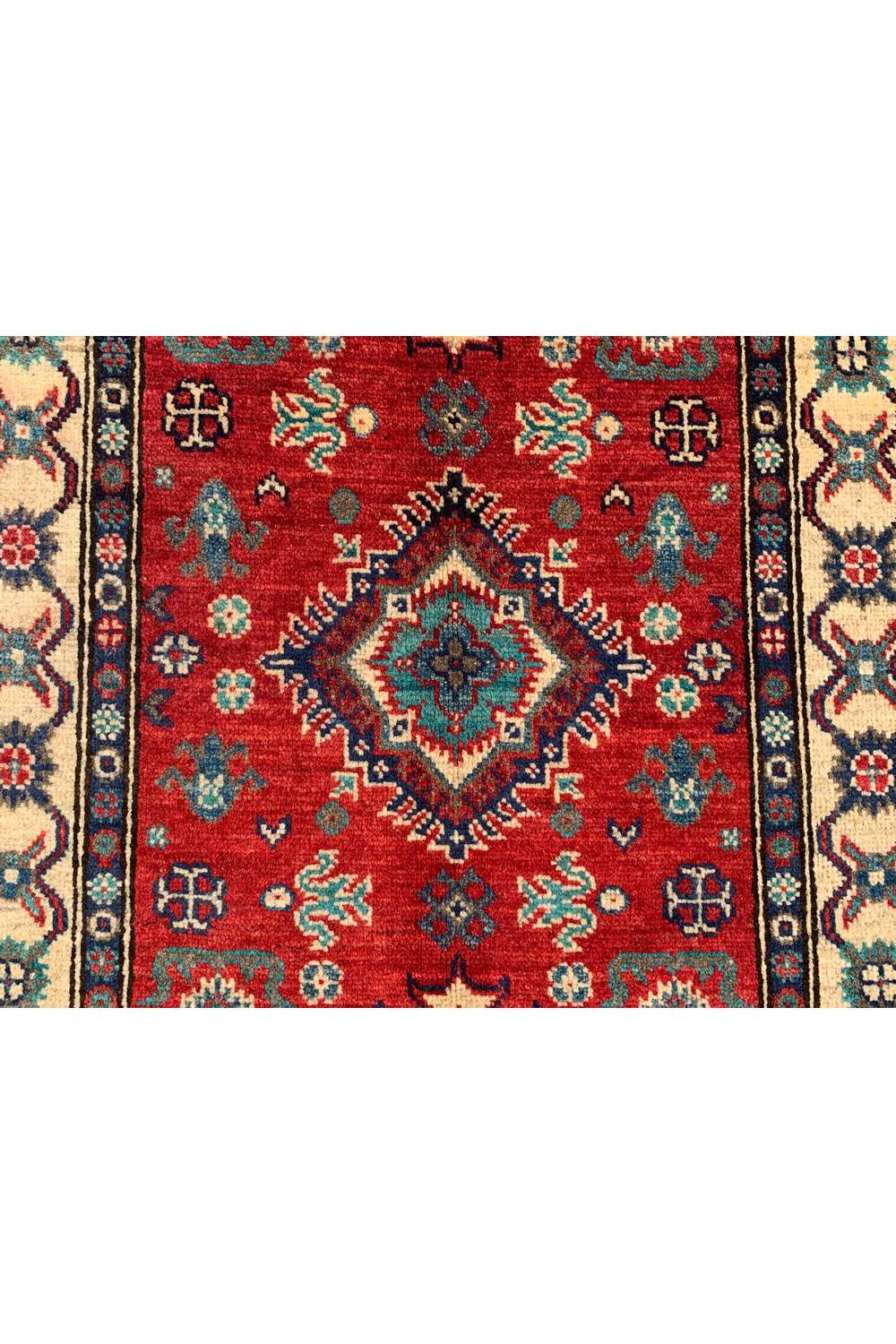 Amazing Hand Knotted Afghan Kazak Wool Area Rug 4.2 x 2.7 Ft