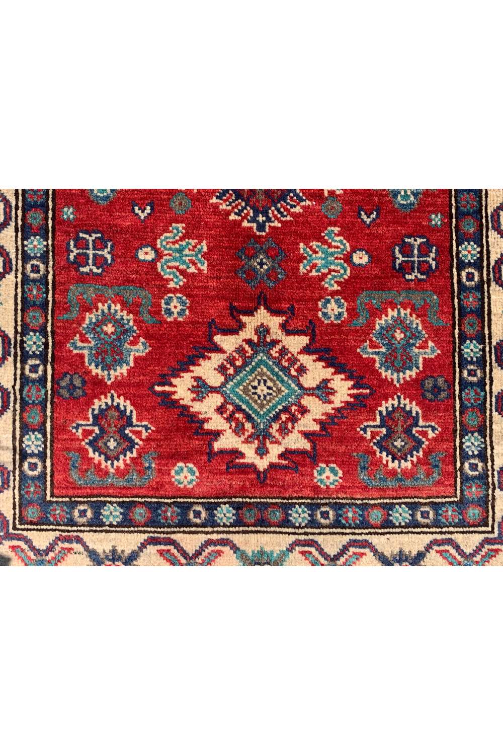 Amazing Hand Knotted Afghan Kazak Wool Area Rug 4.2 x 2.7 Ft