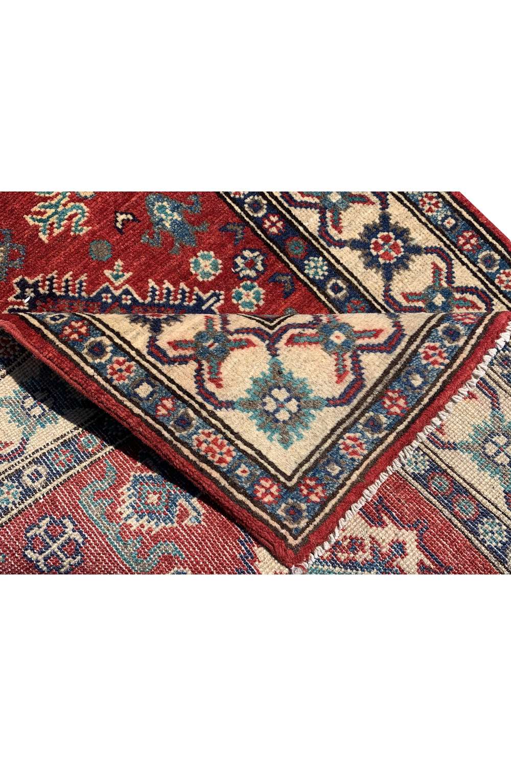 Amazing Hand Knotted Afghan Kazak Wool Area Rug 4.2 x 2.7 Ft