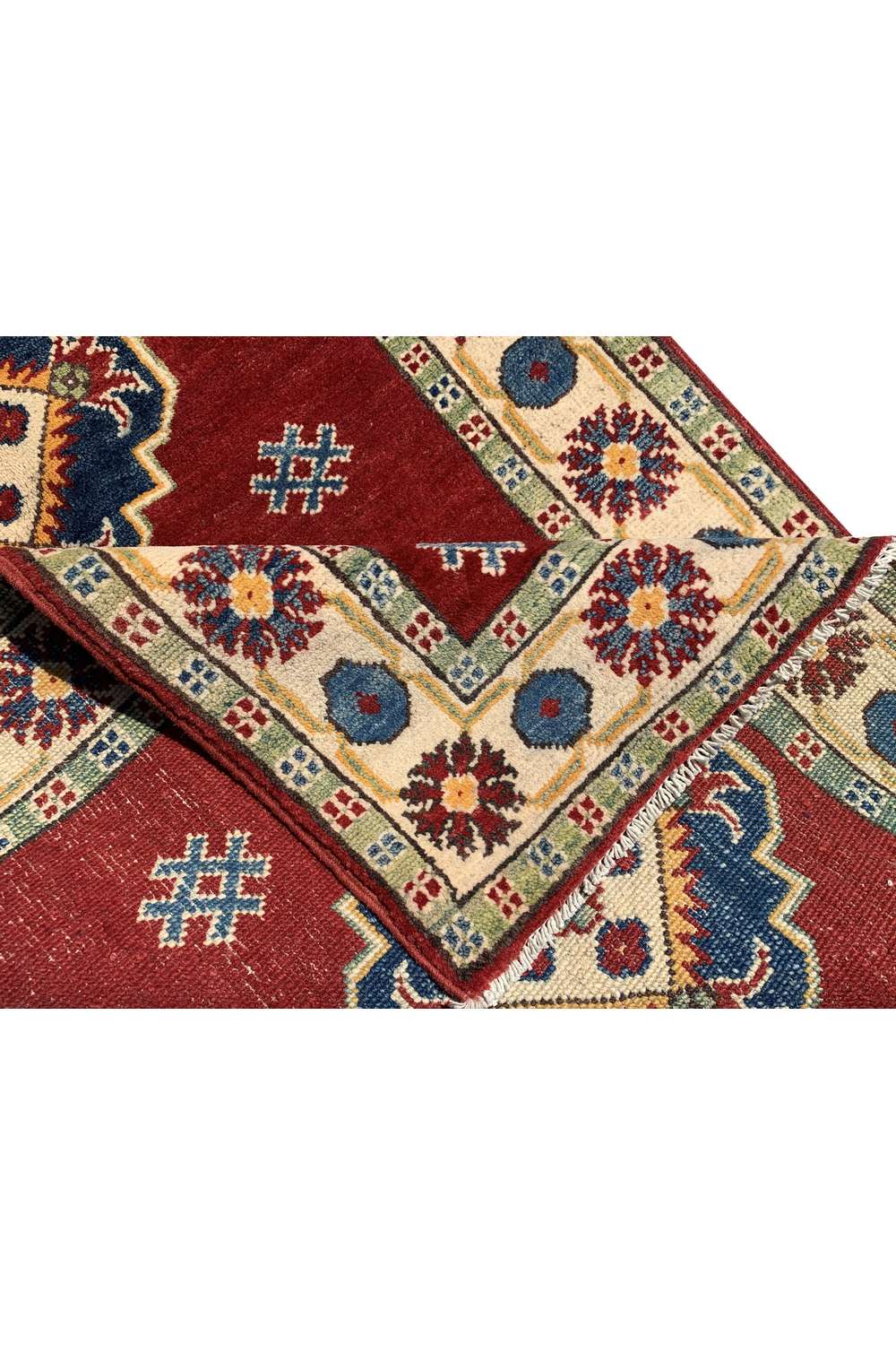 Amazing Hand Knotted Afghan Kazak Wool Area Rug 4.2 x 2.10 Ft