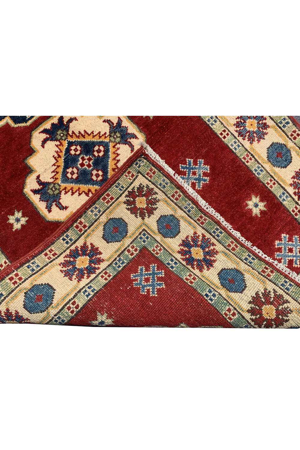 Amazing Hand Knotted Afghan Kazak Wool Area Rug 4.2 x 2.10 Ft