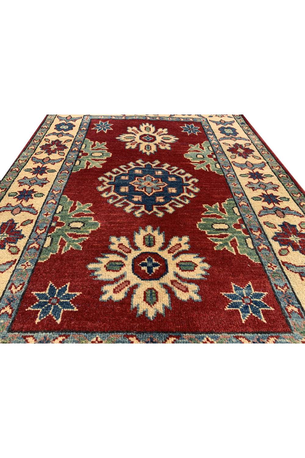 Amazing Hand Knotted Afghan Kazak Wool Area Rug 4.1 x 2.10 Ft