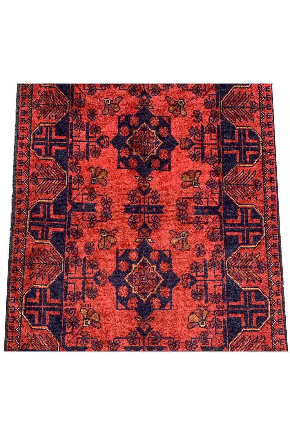 Fine Quality Hand Knotted Afghan Khal Muhammadi Wool Area Rug 3.11 x 2.8 Ft