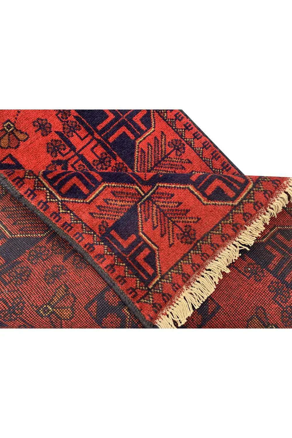 Fine Quality Hand Knotted Afghan Khal Muhammadi Wool Area Rug 3.11 x 2.8 Ft