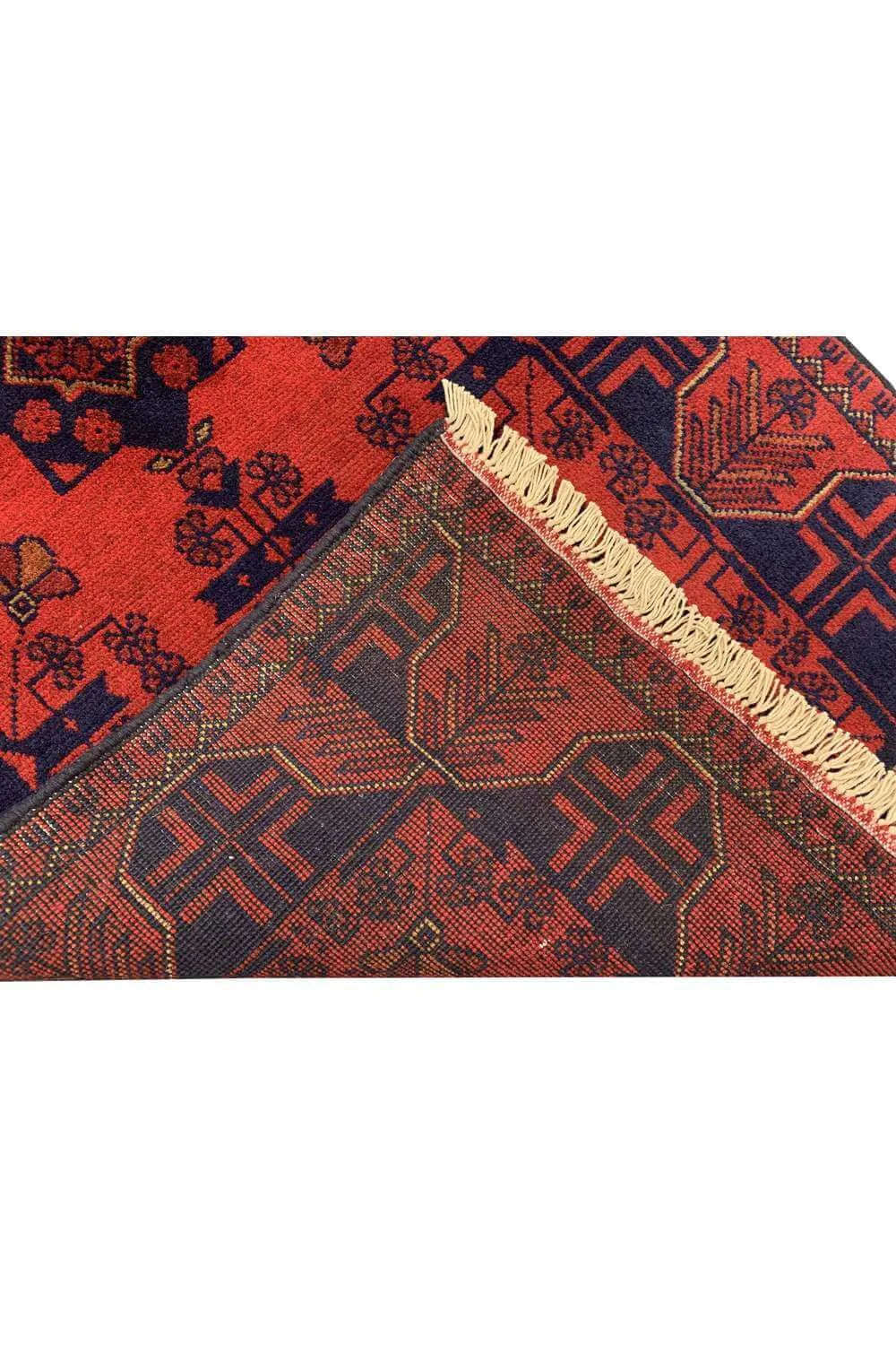 Fine Quality Hand Knotted Afghan Khal Muhammadi Wool Area Rug 3.11 x 2.8 Ft