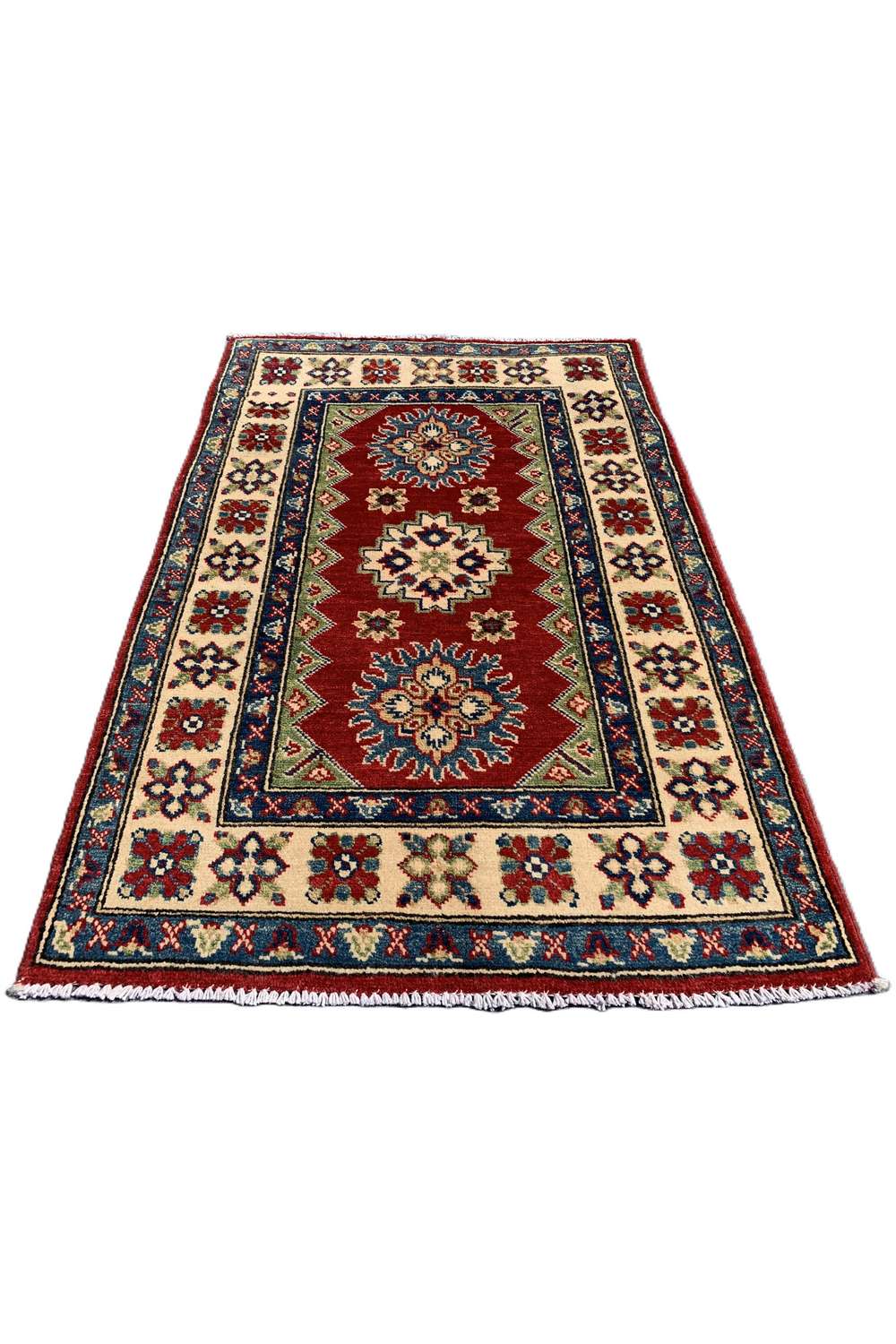 Amazing Hand Knotted Afghan Kazak Wool Area Rug 3.10 x 2.8 Ft