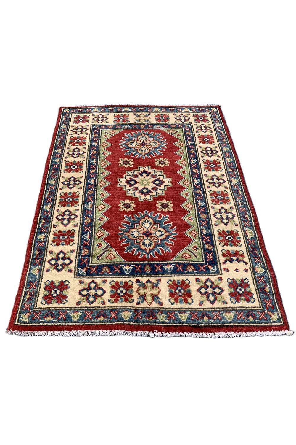 Amazing Hand Knotted Afghan Kazak Wool Area Rug 3.10 x 2.8 Ft