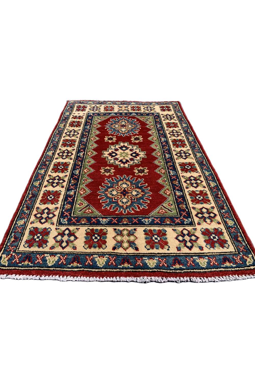 Amazing Hand Knotted Afghan Kazak Wool Area Rug 3.10 x 2.8 Ft