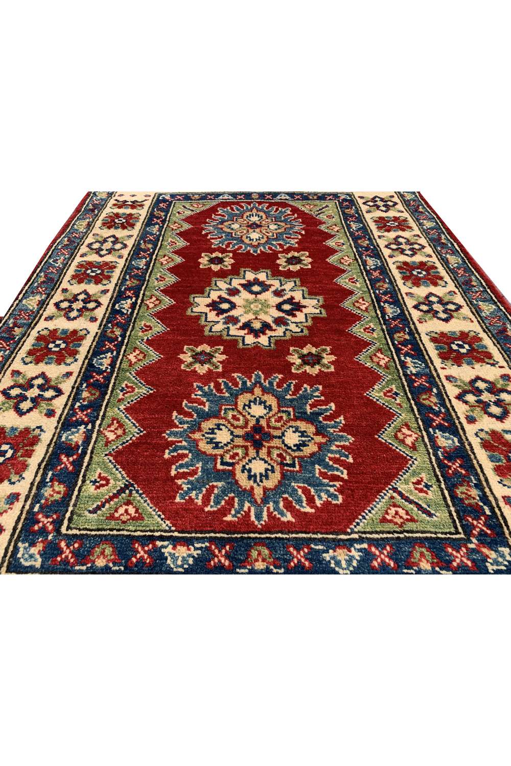 Amazing Hand Knotted Afghan Kazak Wool Area Rug 3.10 x 2.8 Ft