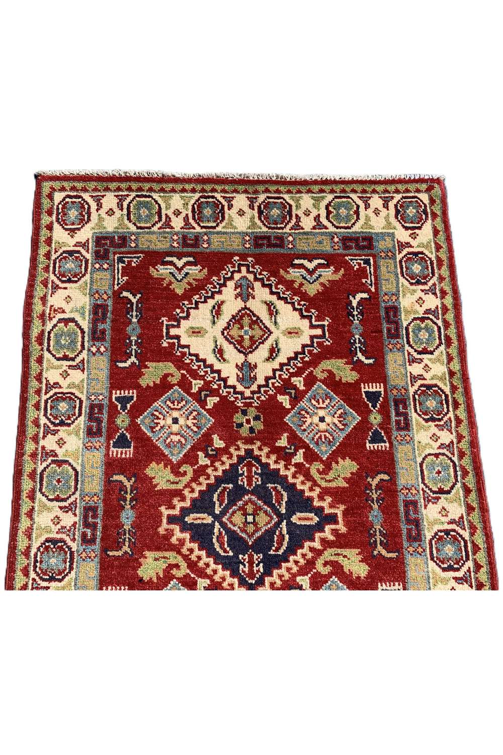 Amazing Hand Knotted Afghan Kazak Wool Area Rug 4.4 x 2.9 Ft