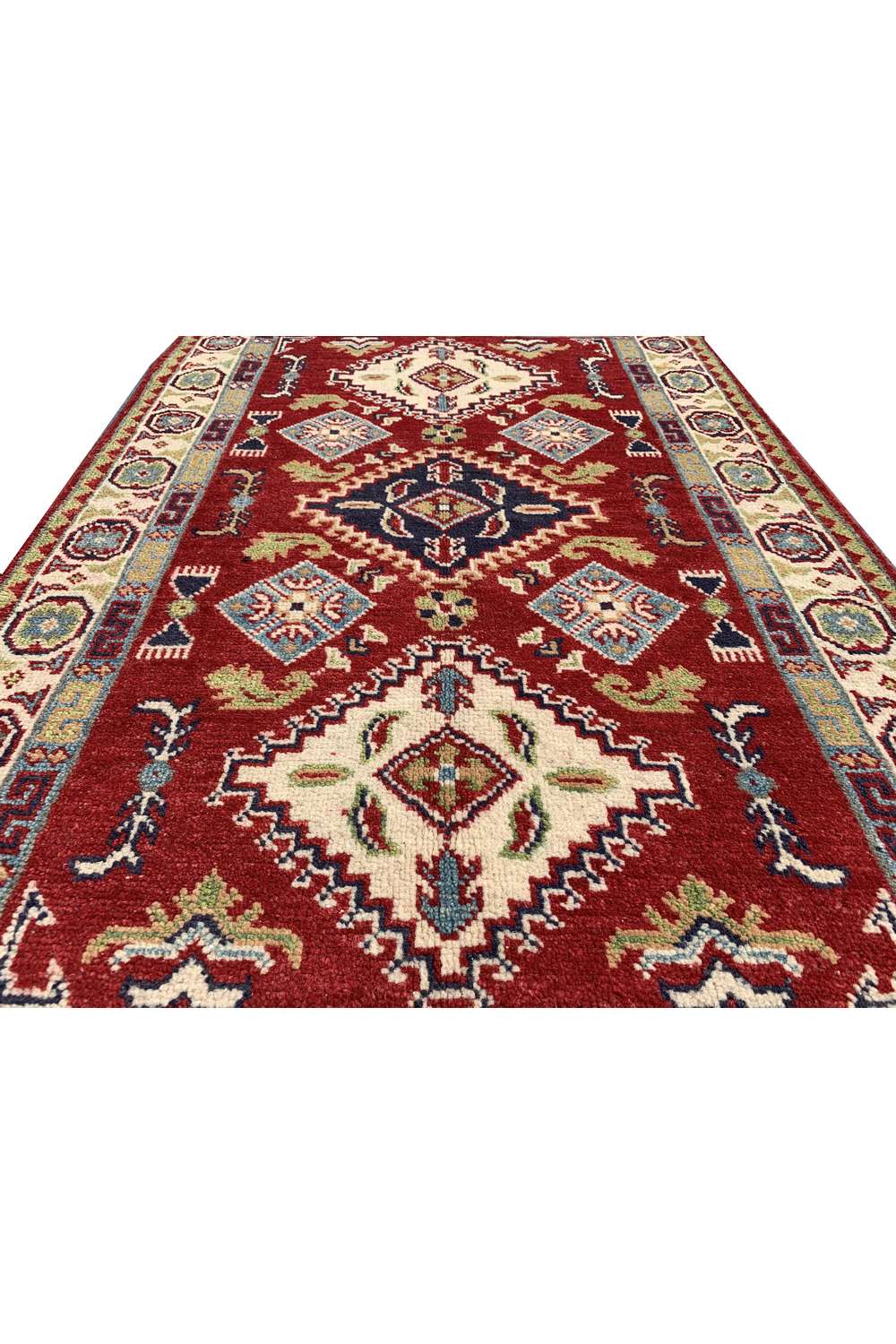 Amazing Hand Knotted Afghan Kazak Wool Area Rug 4.4 x 2.9 Ft