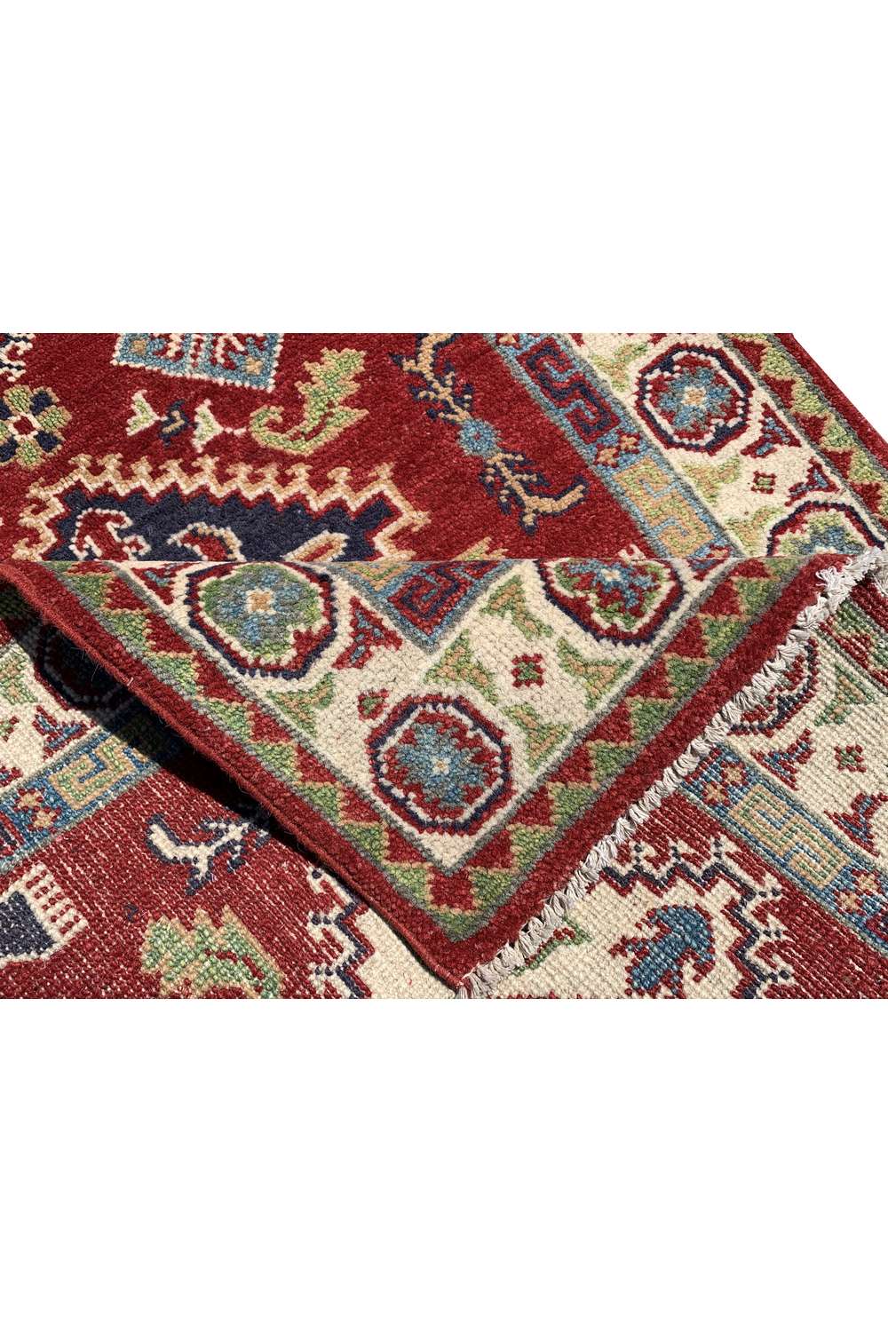 Amazing Hand Knotted Afghan Kazak Wool Area Rug 4.4 x 2.9 Ft