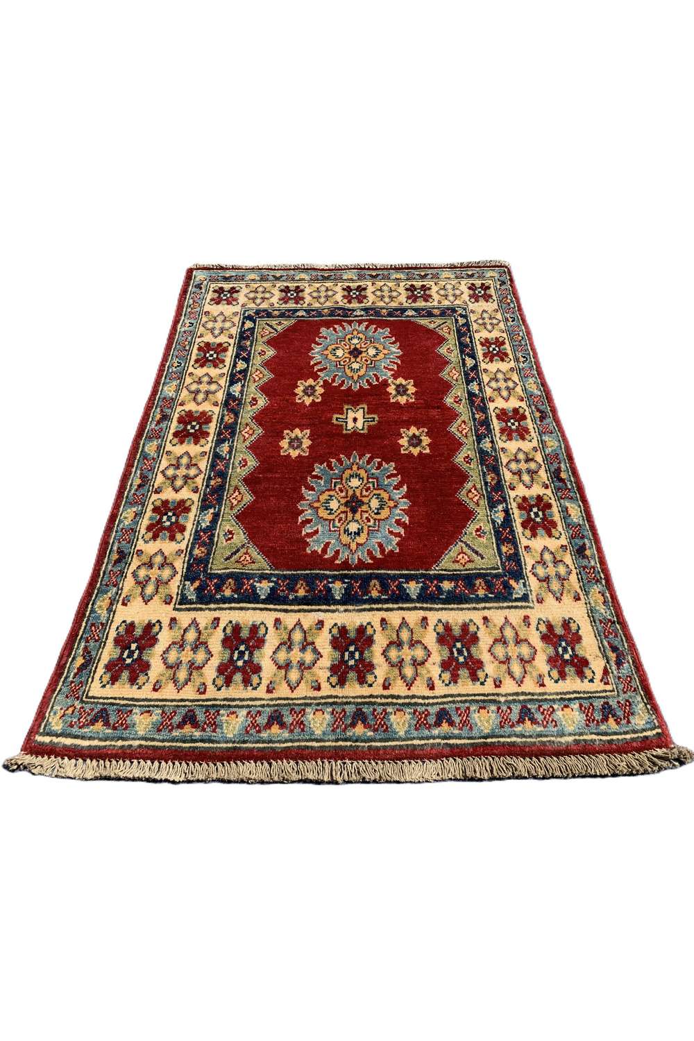 Amazing Hand Knotted Afghan Kazak Wool Area Rug 4.1 x 2.10 Ft