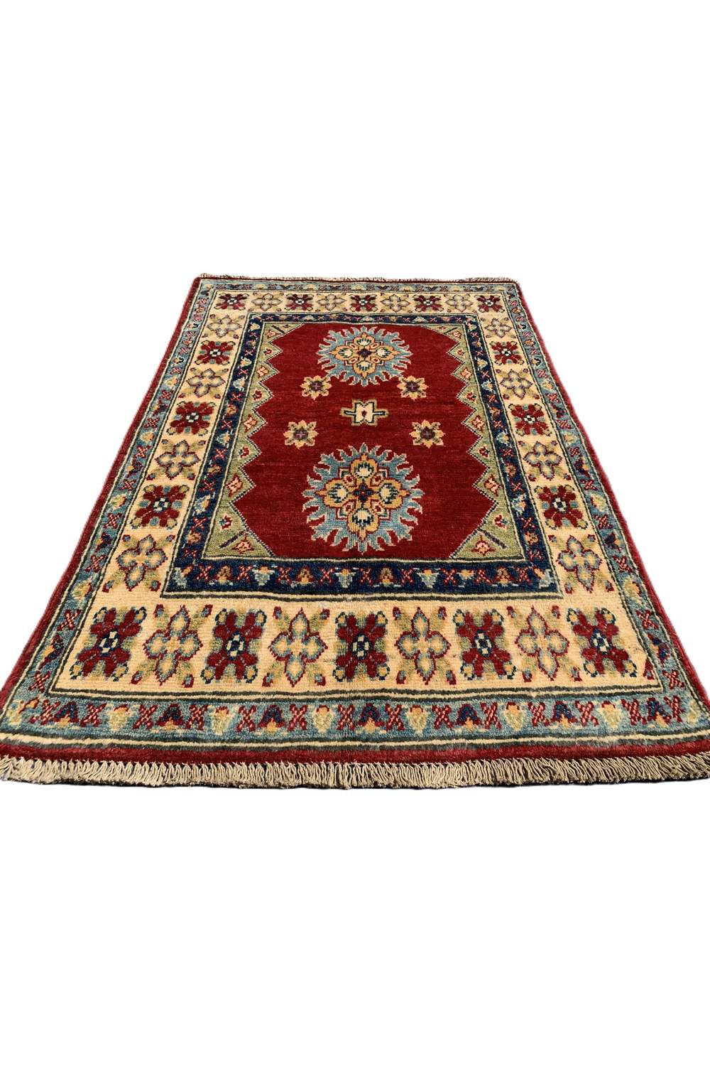 Amazing Hand Knotted Afghan Kazak Wool Area Rug 4.1 x 2.10 Ft