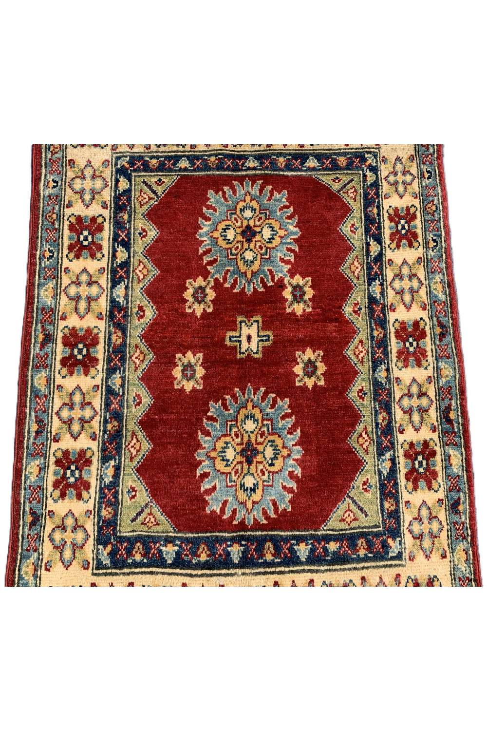 Amazing Hand Knotted Afghan Kazak Wool Area Rug 4.1 x 2.10 Ft