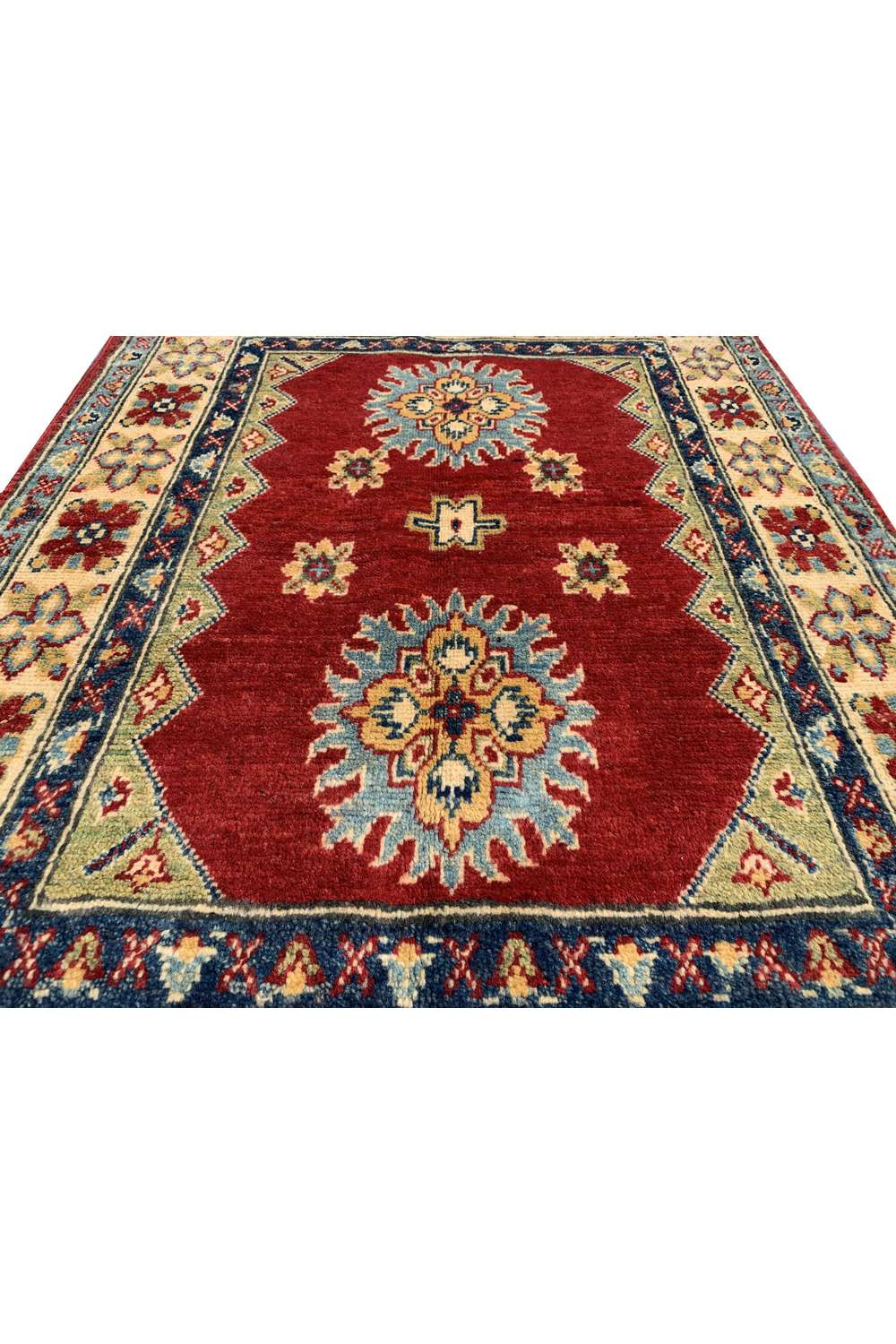 Amazing Hand Knotted Afghan Kazak Wool Area Rug 4.1 x 2.10 Ft