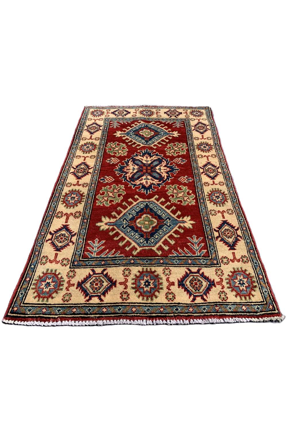 Amazing Hand Knotted Afghan Kazak Wool Area Rug 4.5 x 2.9 Ft