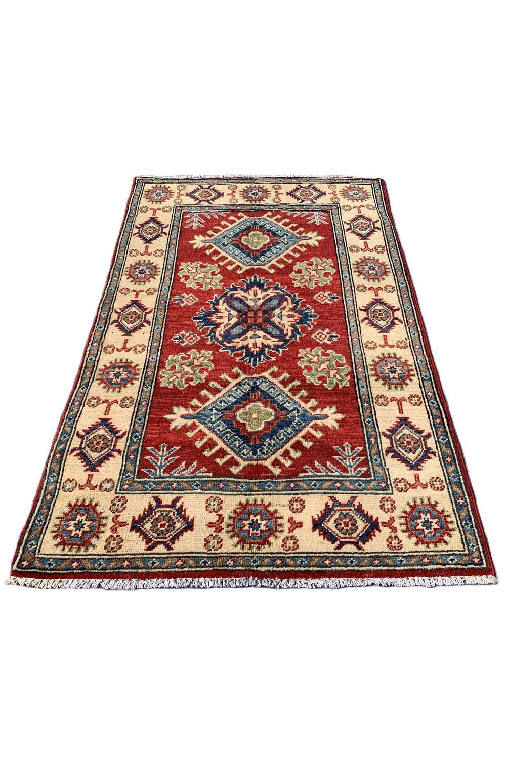 Amazing Hand Knotted Afghan Kazak Wool Area Rug 4.5 x 2.9 Ft