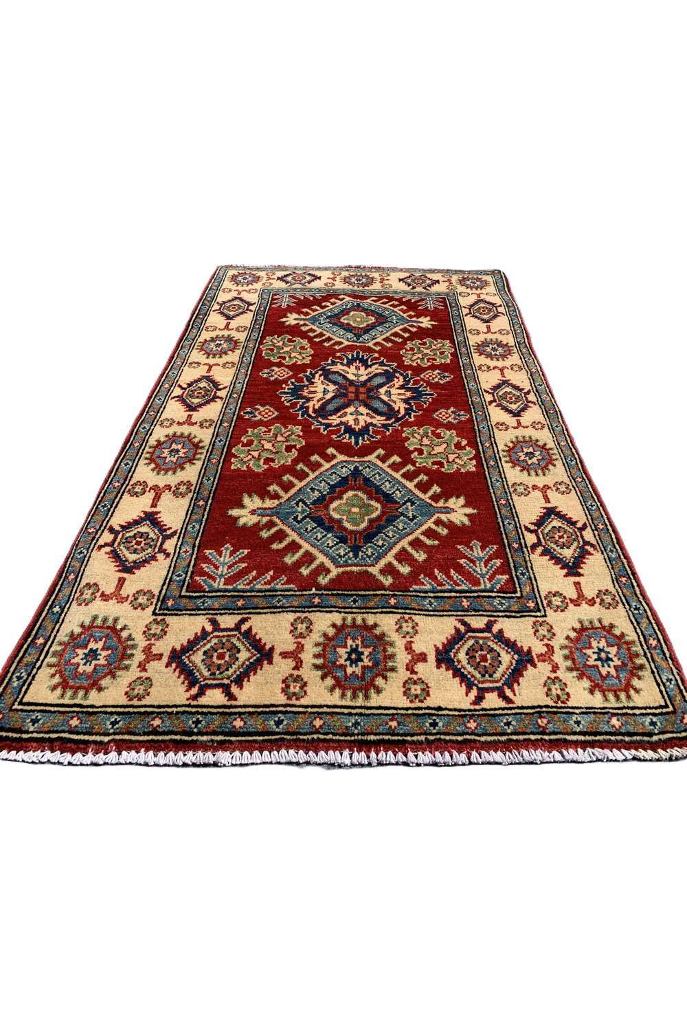 Amazing Hand Knotted Afghan Kazak Wool Area Rug 4.5 x 2.9 Ft
