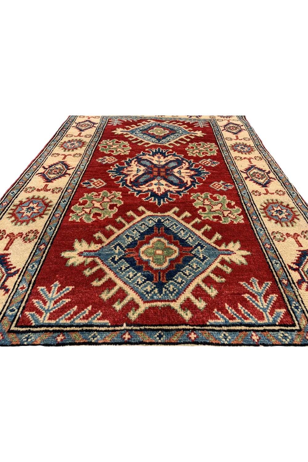 Amazing Hand Knotted Afghan Kazak Wool Area Rug 4.5 x 2.9 Ft
