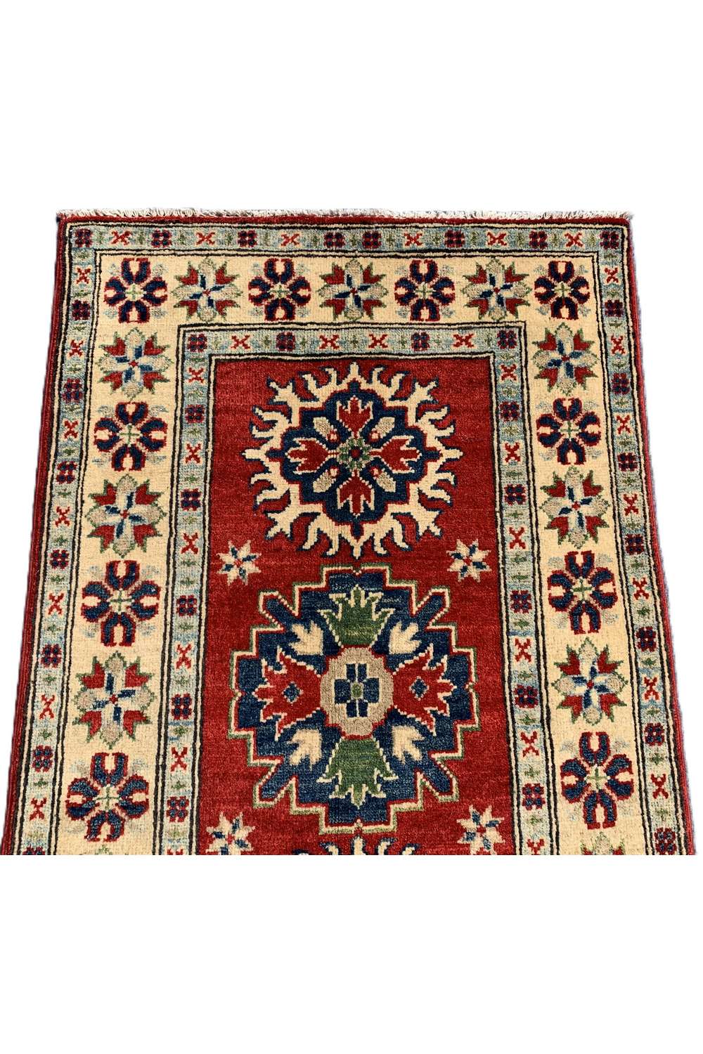 Amazing Hand Knotted Afghan Kazak Wool Area Rug 4.3 x 2.7 Ft