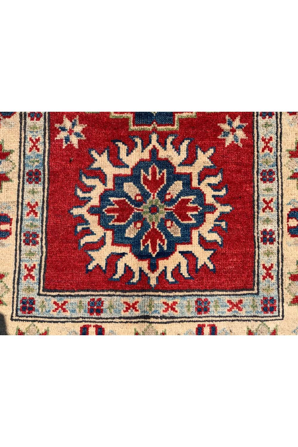 Amazing Hand Knotted Afghan Kazak Wool Area Rug 4.3 x 2.7 Ft