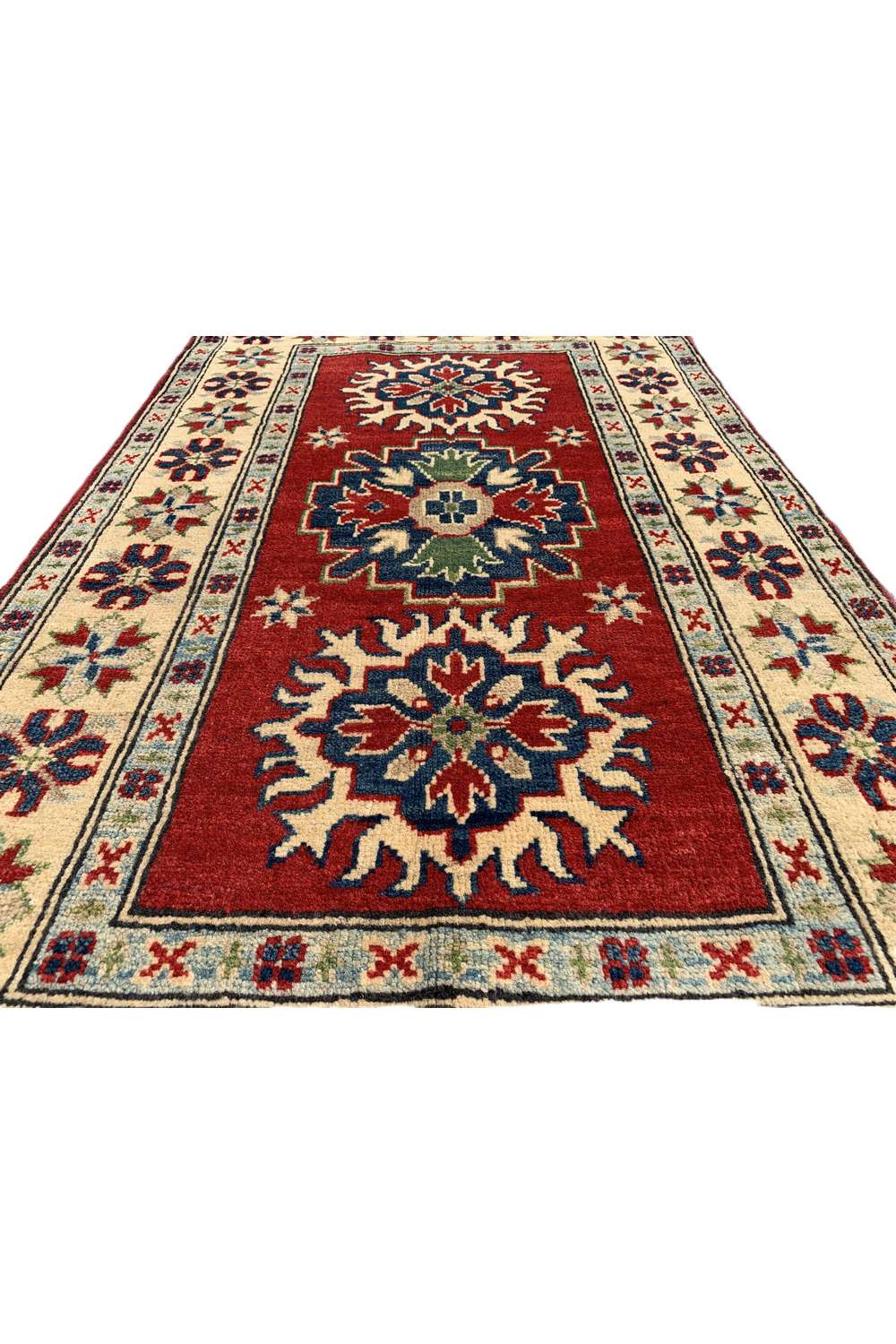 Amazing Hand Knotted Afghan Kazak Wool Area Rug 4.3 x 2.7 Ft