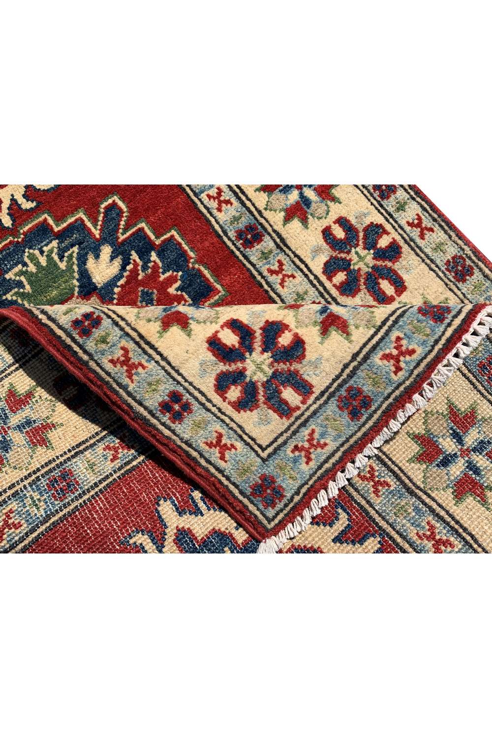 Amazing Hand Knotted Afghan Kazak Wool Area Rug 4.3 x 2.7 Ft