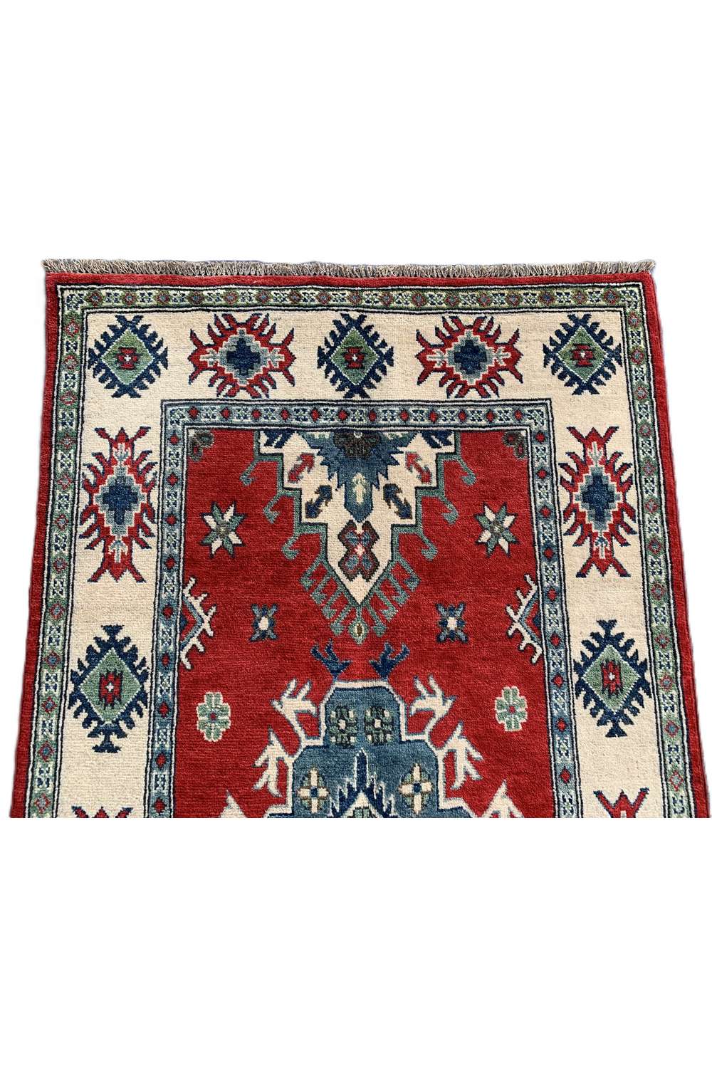Amazing Hand Knotted Afghan Kazak Wool Area Rug 6.6 x 3.5 Ft