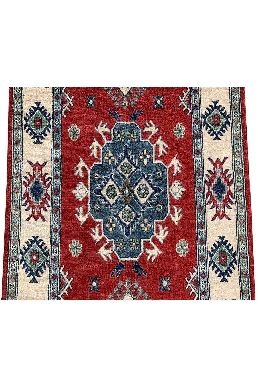 Amazing Hand Knotted Afghan Kazak Wool Area Rug 6.6 x 3.5 Ft