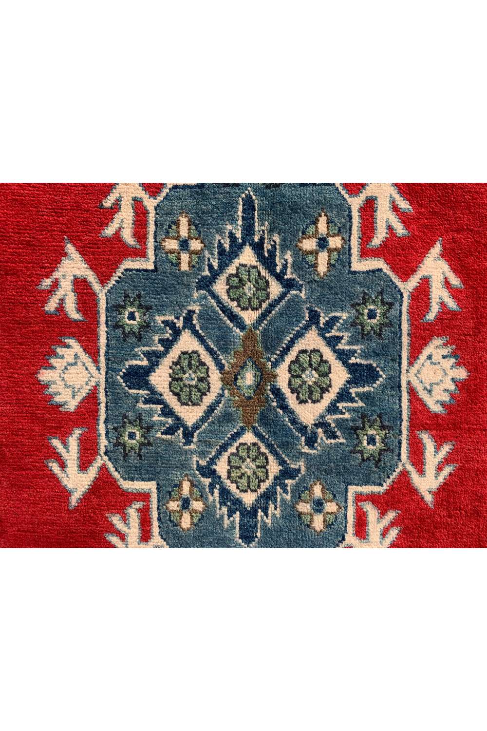 Amazing Hand Knotted Afghan Kazak Wool Area Rug 6.6 x 3.5 Ft