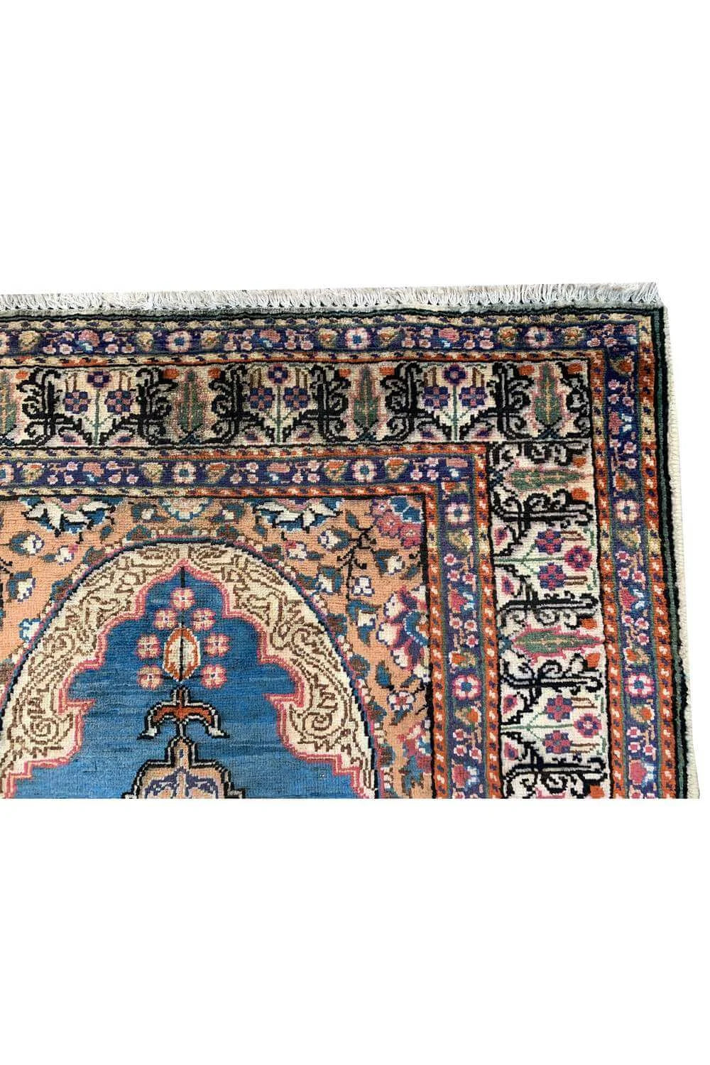 Amazing Hand Knotted Vintage Hareez Wool Area Runner Rug 7.1 x 2.11 Ft