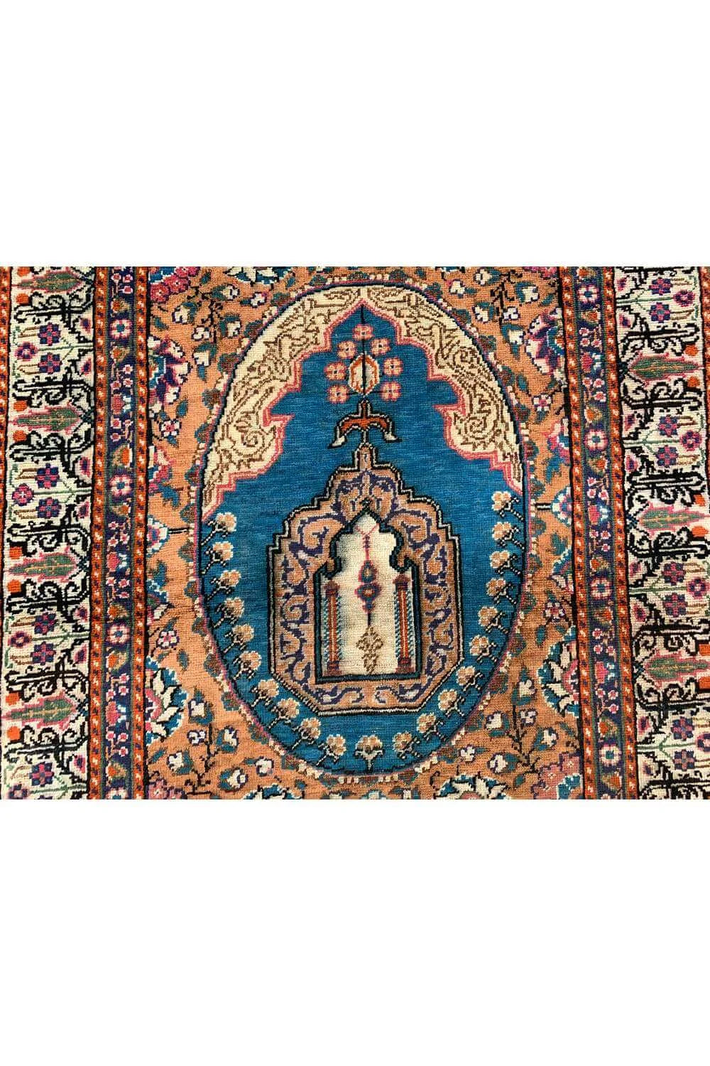 Amazing Hand Knotted Vintage Hareez Wool Area Runner Rug 7.1 x 2.11 Ft