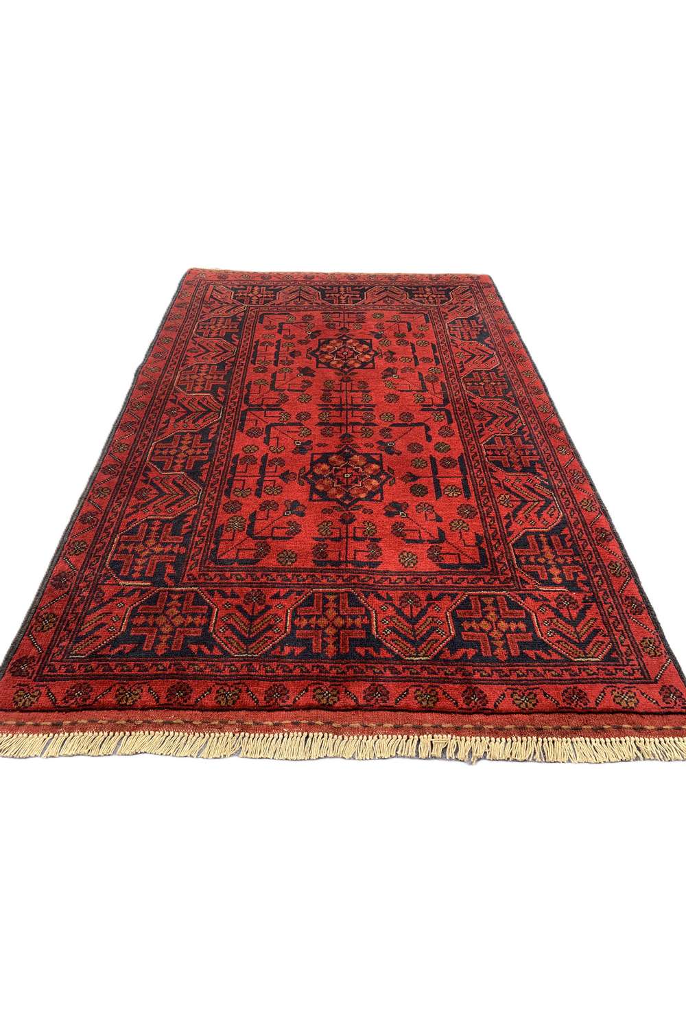 Amazing Hand Knotted Afghan Khal Muhammadi Wool Area Rug 4.10 x 3.5 Ft