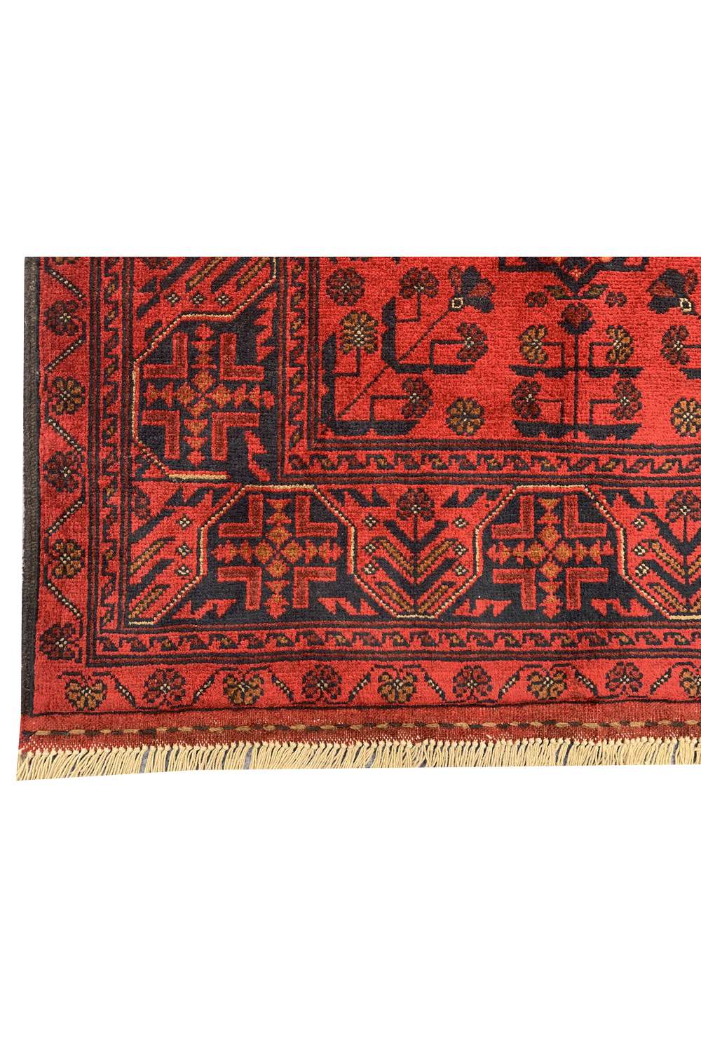 Amazing Hand Knotted Afghan Khal Muhammadi Wool Area Rug 4.10 x 3.5 Ft