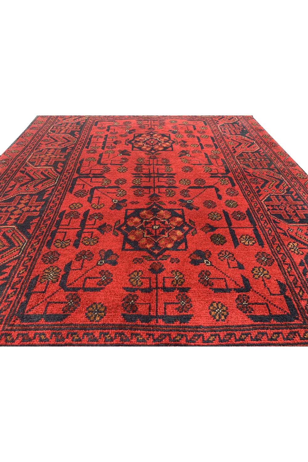 Amazing Hand Knotted Afghan Khal Muhammadi Wool Area Rug 4.10 x 3.5 Ft
