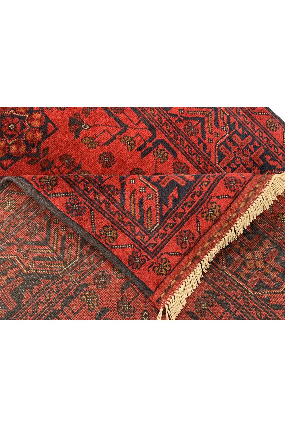 Amazing Hand Knotted Afghan Khal Muhammadi Wool Area Rug 4.10 x 3.5 Ft