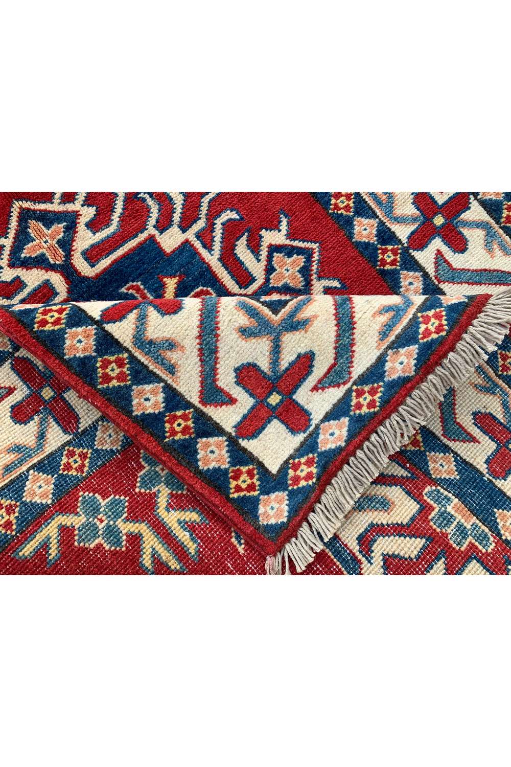 Amazing Hand Knotted Afghan Kazak Wool Area Rug 4.9 x 3.4 Ft