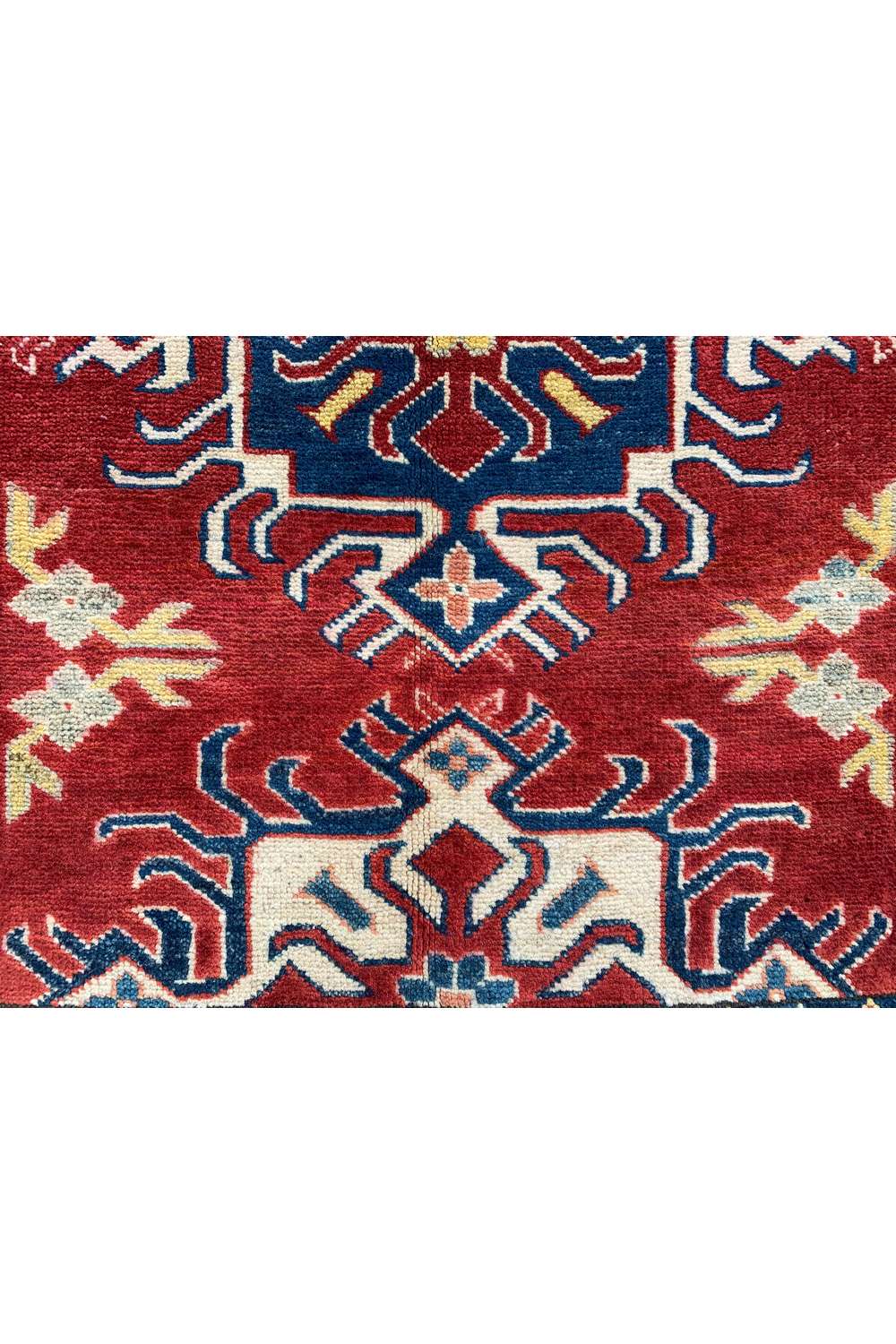Amazing Hand Knotted Afghan Kazak Wool Area Rug 4.4 x 3.6 Ft