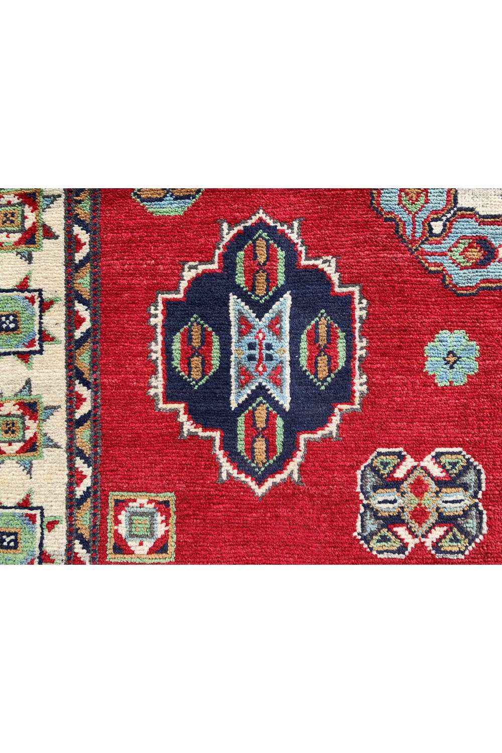 Amazing Hand Knotted Afghan Kazak Wool Area Rug 5.11 x 4.1 Ft
