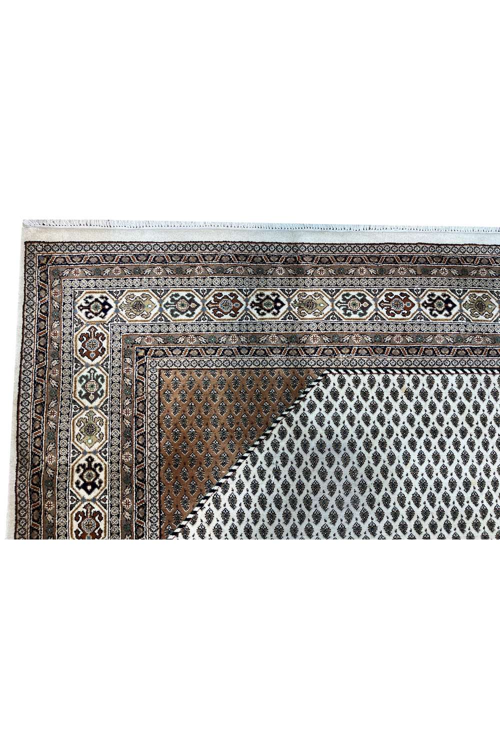 Amazing Hand Knotted Vintage Badam Gul Wool Area Rug 11.2 x 8.0 Ft