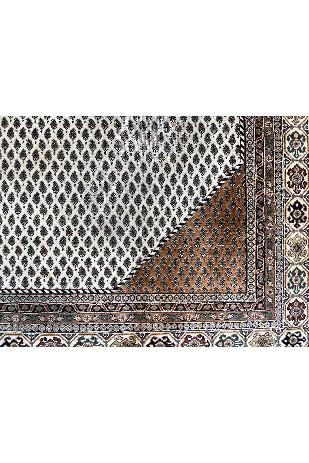 Amazing Hand Knotted Vintage Badam Gul Wool Area Rug 11.2 x 8.0 Ft
